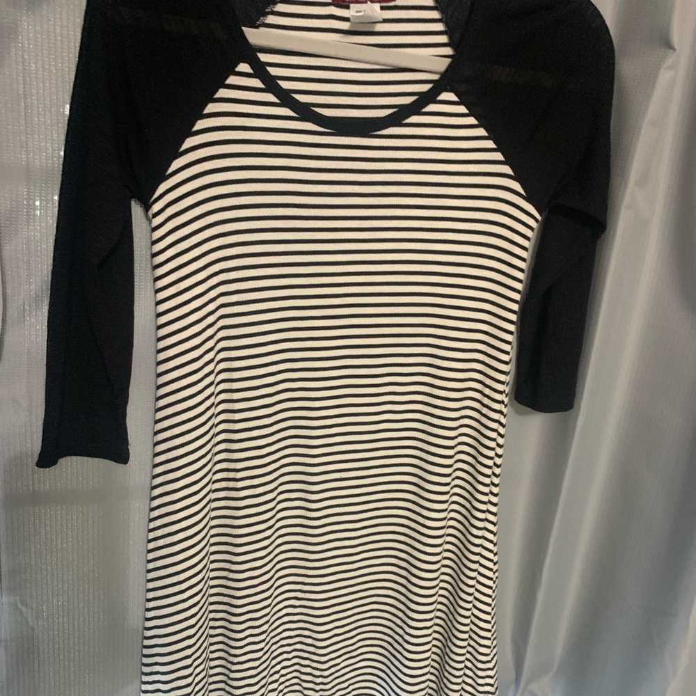 Stretchy black and white stripped dress